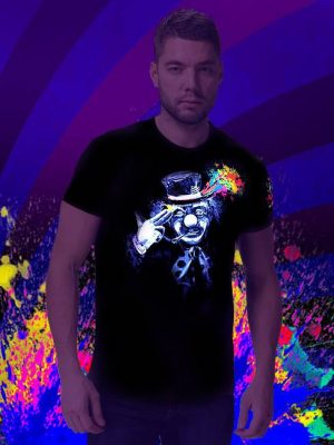 Herren T-Shirt “Free your mind” UV Schwarzlicht Neon Psy